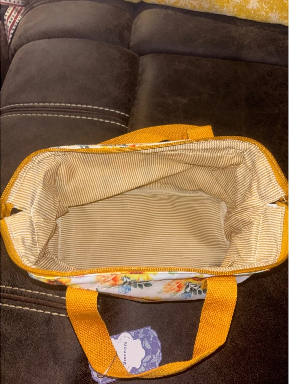 Smrcom Sunflower Floral Makeup Bag Cosmetic Toiletry Travel Organizer NWT